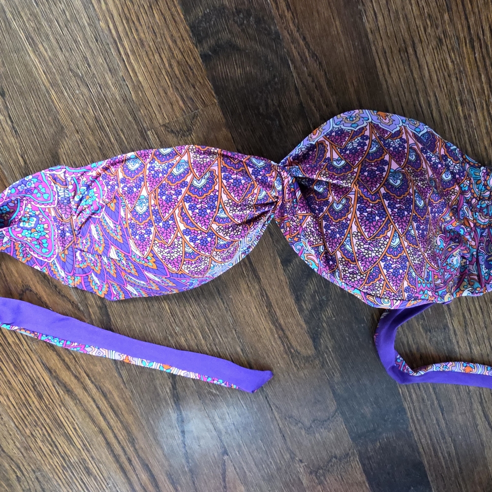 Caledonia Colby Strapless Top Twisted Multicolor Swim Top Size Medium